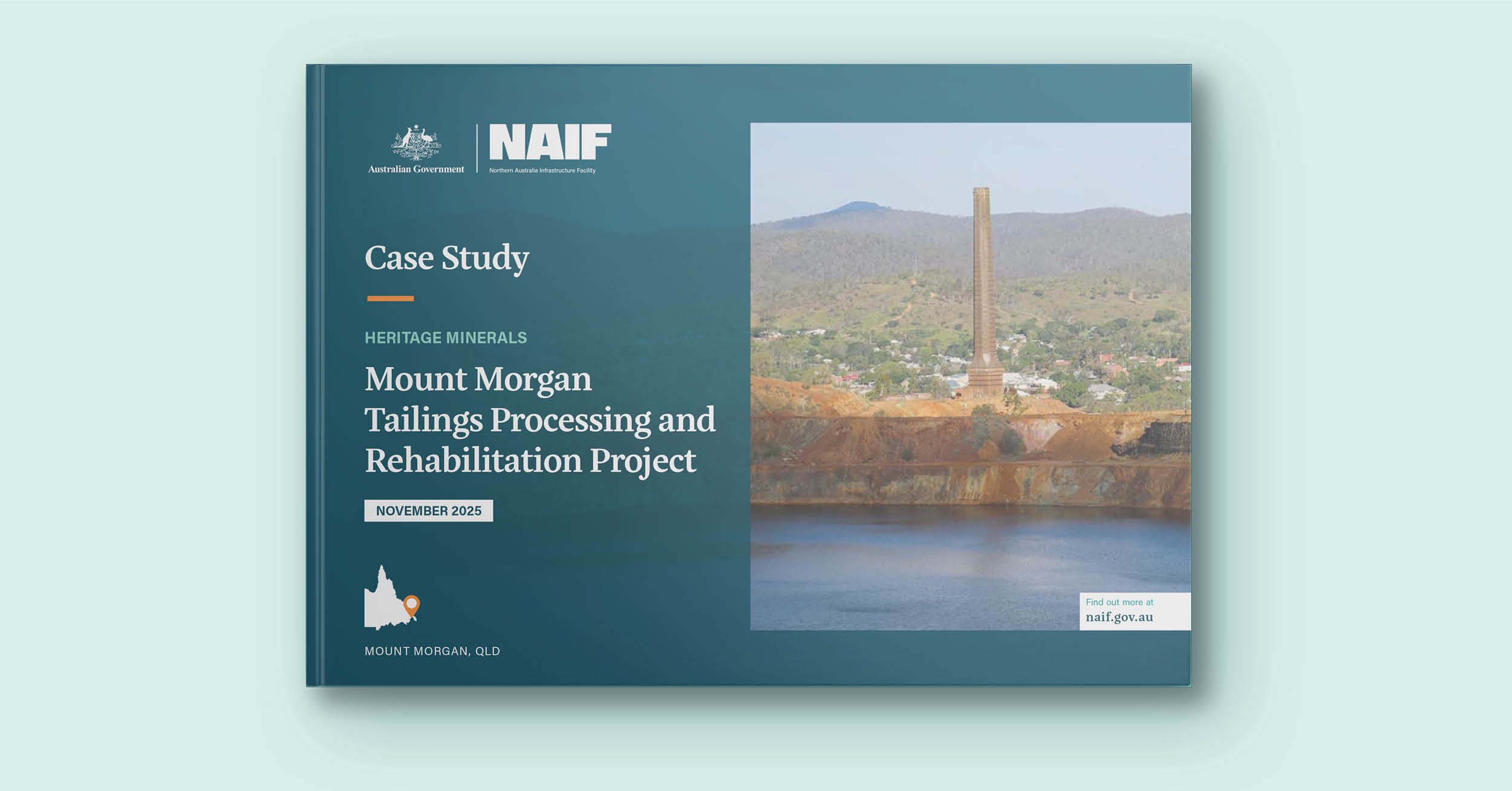 Heritage Minerals Project Case Study mockup on blue background