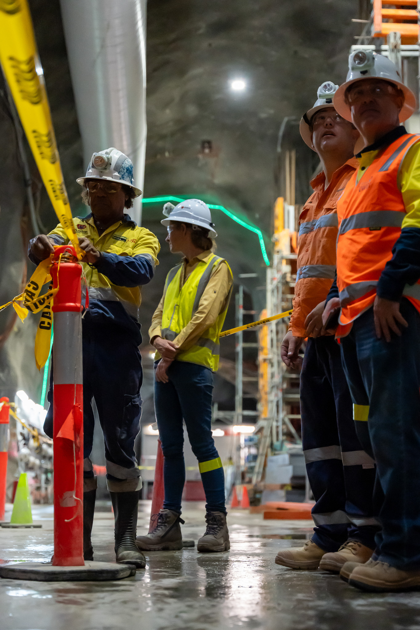 Ross Rosas working underground as a tunneller at the Genex Kidston Pumped Storage Hydro Project