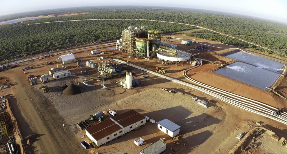 Aerial view of the Strandline Coburn Heavy Minerals processing plant