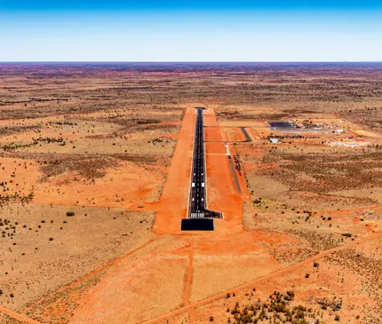 Voyages Indigenous Tourism Aerial View Of Resurfaced Connelan Airport Front Yulara on Connelan Airport upgrades and Accommodation