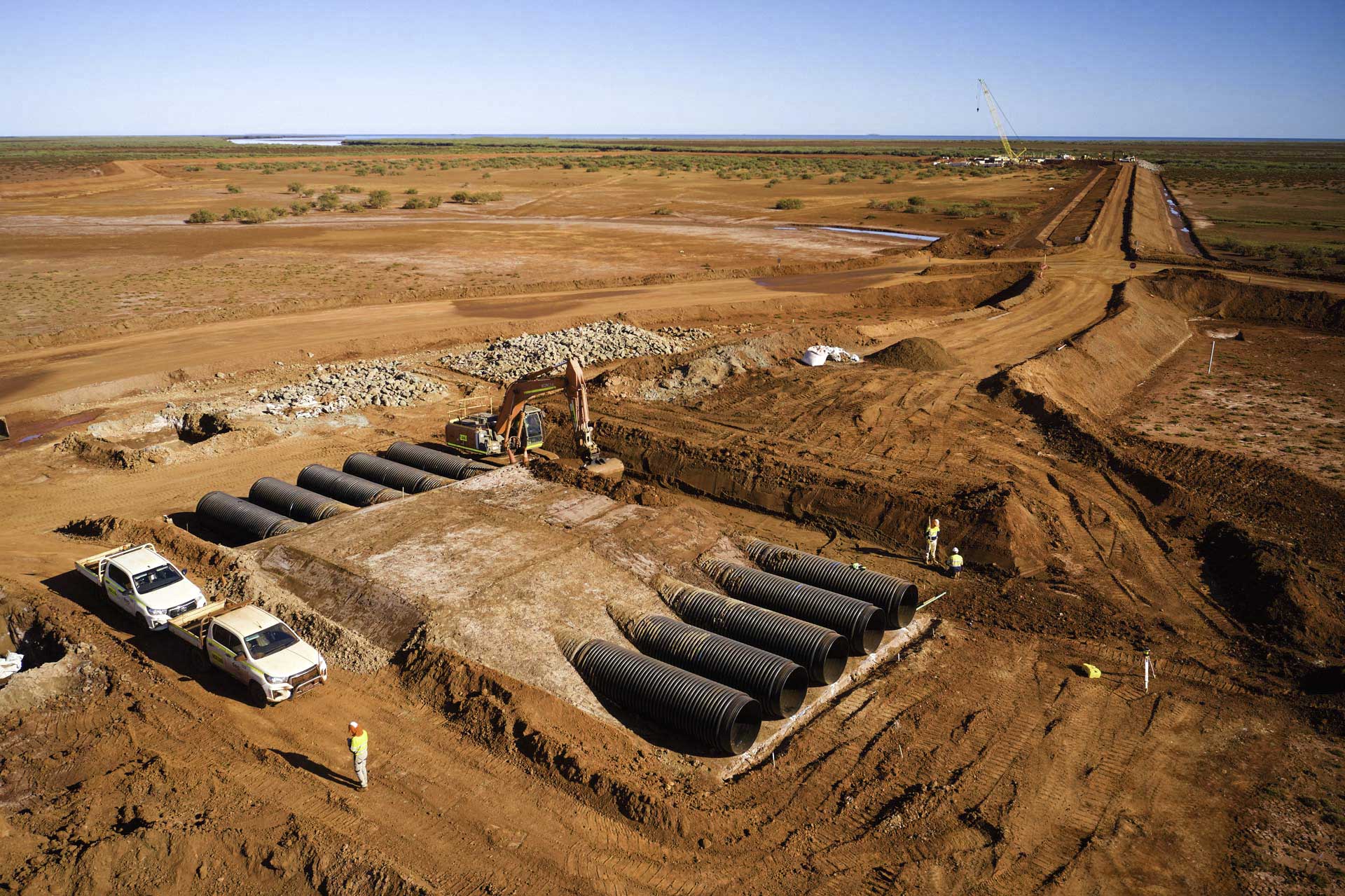 BCI Minerals Mardie Salt Project Pond 1 Pond 1 Vulverts Aerial View