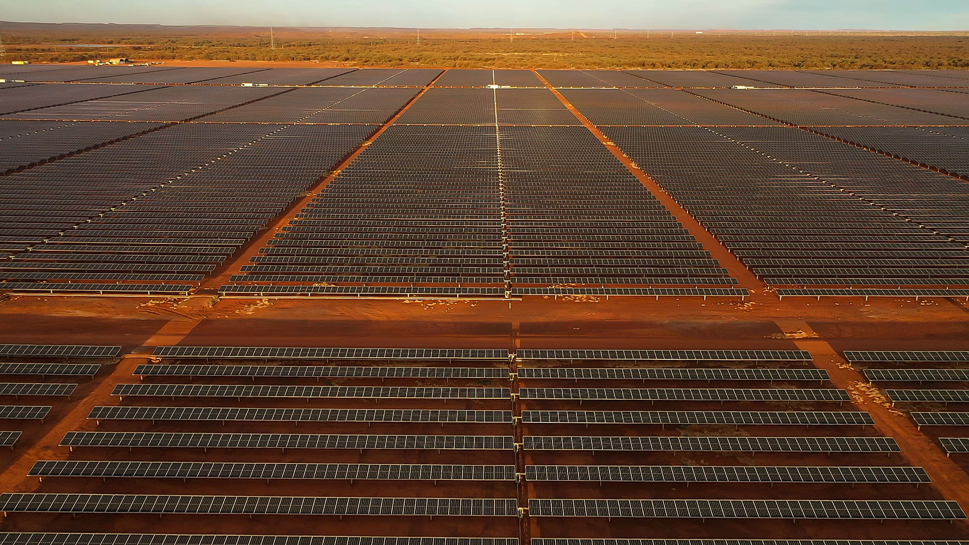 Alinta Energy Chichester Solar And Gas Hybrid Project Aerial View Of Solar Panels Mount Sheila