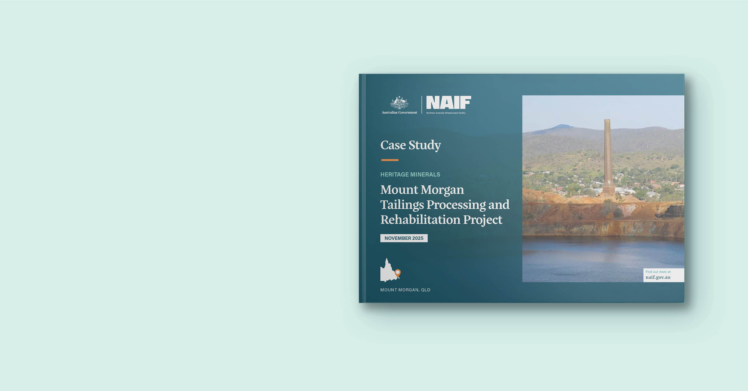 Heritage Minerals Project Case Study mockup on blue background